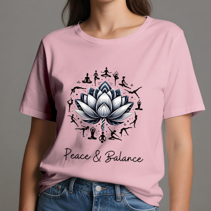 T-shirt en coton Olivenorma « PEACE & BALANCE » Lotus Yoga - image 15