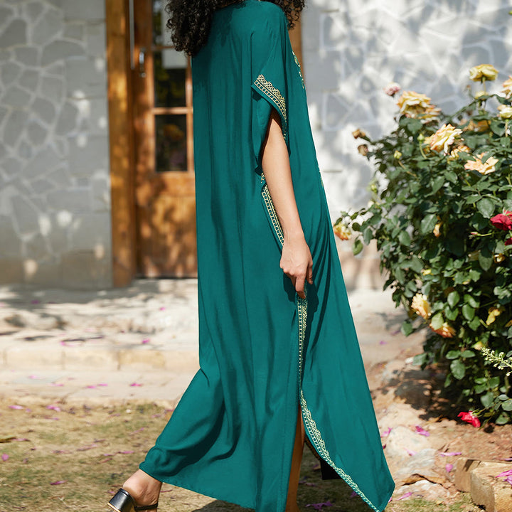 Robe caftan de vacances brodée et chemisier de plage Olivenorma