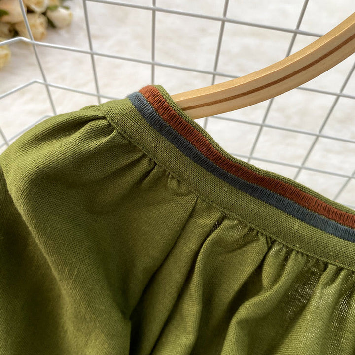 Chemise femme Olivenorma à manches lanternes et broderies florales pastorales