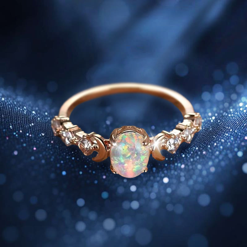 Bague en opale tissée de lune d' Olivenorma Selene - image 5
