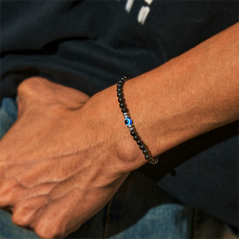 Bracelet Olivenorma « Âme protégée » en obsidienne contre le mauvais œil