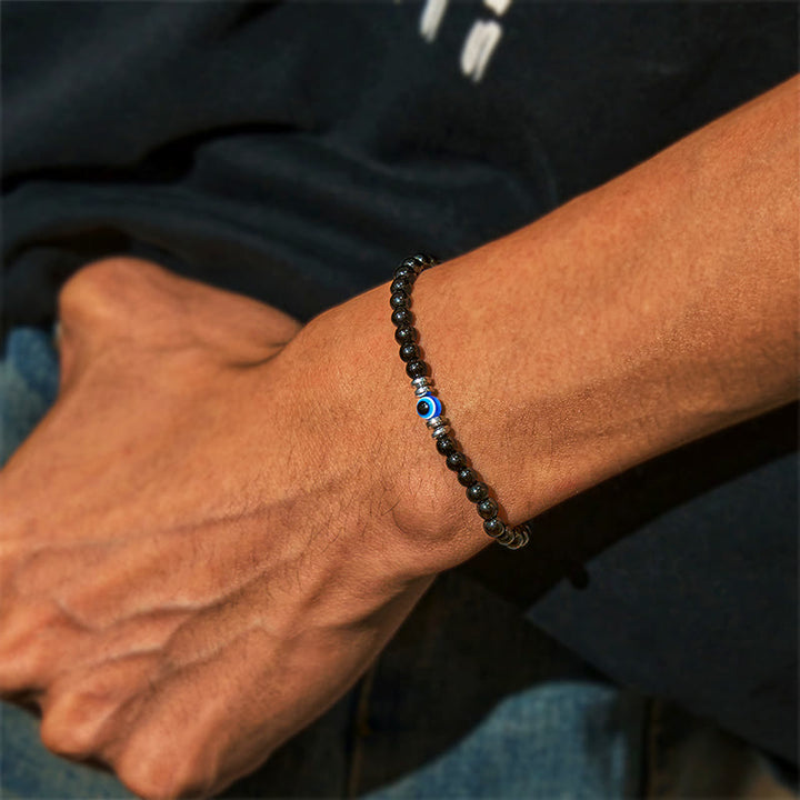 Bracelet Olivenorma « Âme protégée » en obsidienne contre le mauvais œil