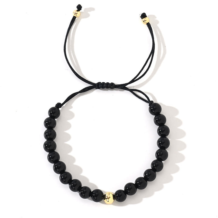 Bracelet tressé réglable en perles de cristal naturel Olivenorma - Obsidienne - image 8