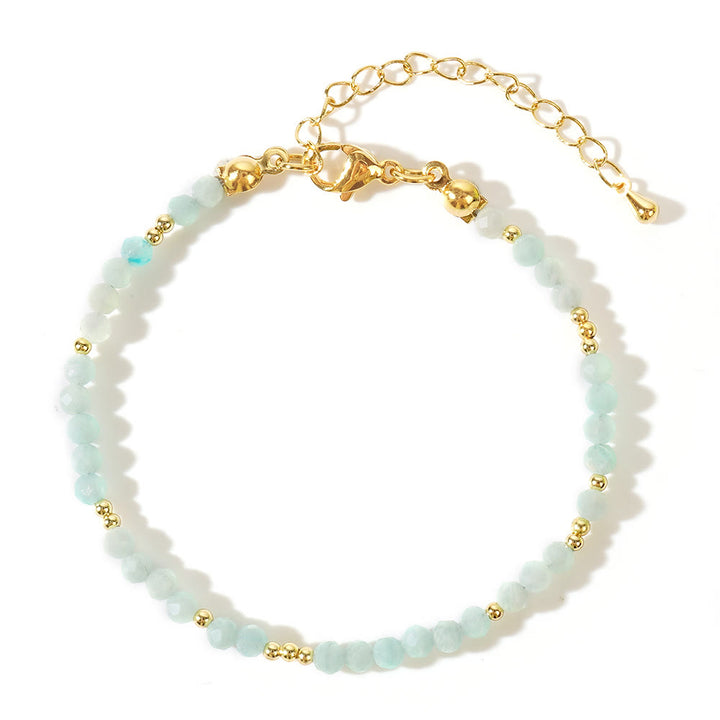 Bracelet ajustable Olivenorma en mini perles à facettes et pierres précieuses naturelles - image 11