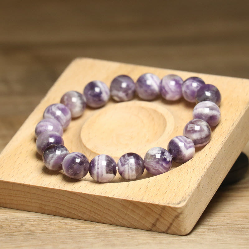Bracelet élastique ajustable Olivenorma en améthyste fantaisie 10 mm - image 4
