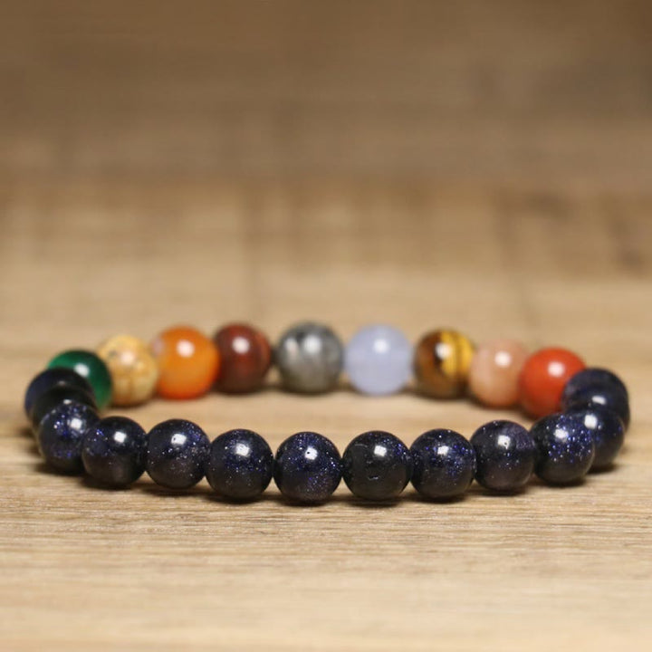 Bracelet Olivenorma en perles de pierres précieuses naturelles colorées de 8 mm - image 2
