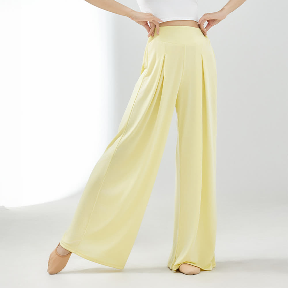 Pantalon large drapé en rayonne cuprammonium et yoga Olivenorma - Jaune - XL - image 1
