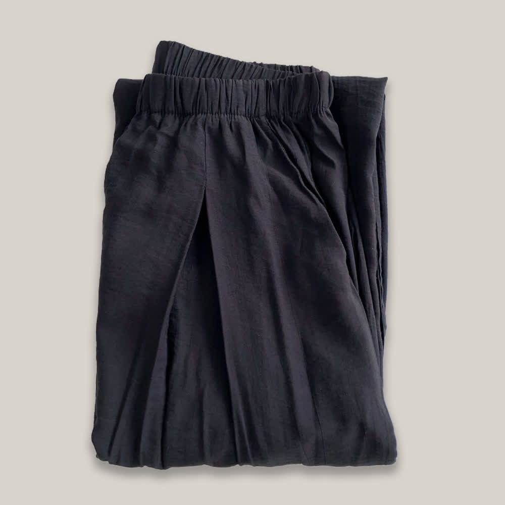Pantalon de yoga ample en lin et coton Tencel Olivenorma - Noir - L - image 4