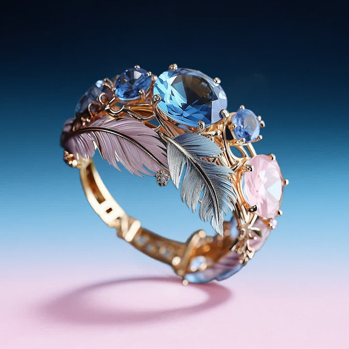 Bague en plumes de cristal Olivenorma « Ailes de l'aube » - image 5