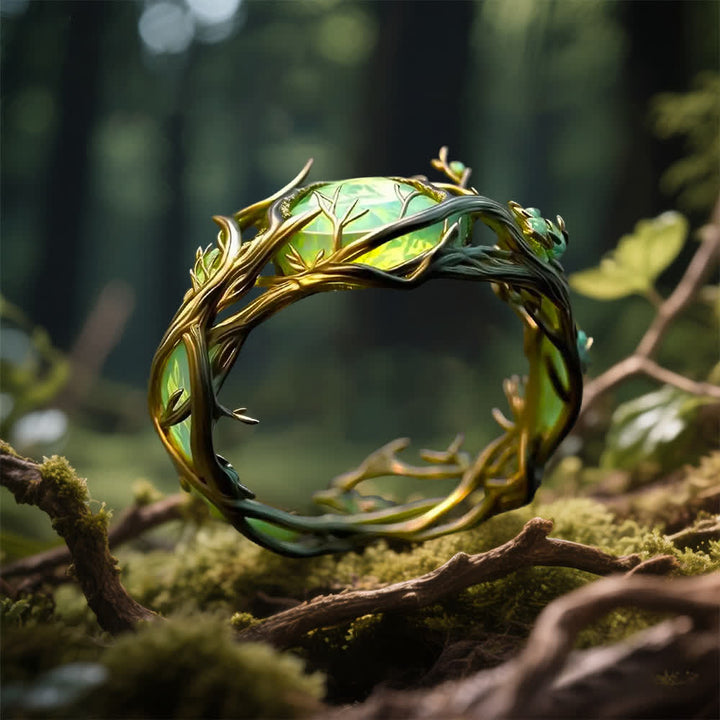 Bague nature en opale verte Olivenorma « Verdant Oath » - image 3
