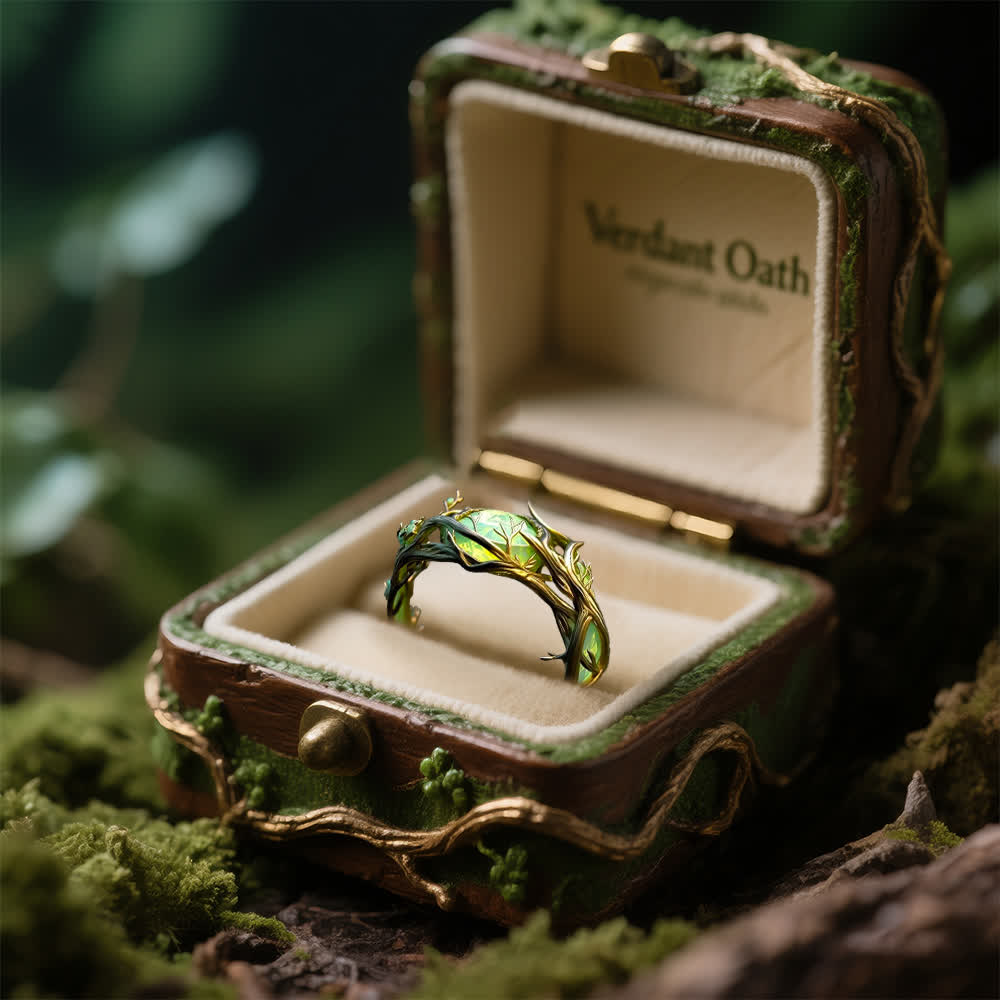 Bague nature en opale verte Olivenorma « Verdant Oath » - image 4