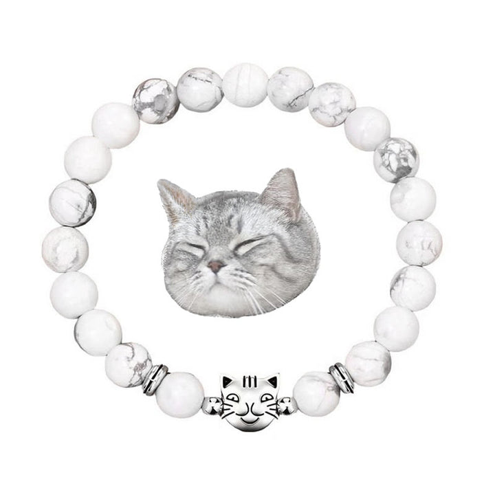 Bracelet de perles en pierres précieuses Olivenorma Cat Magic - Howlite - image 16