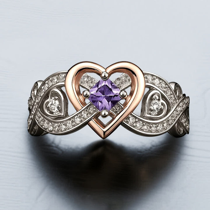 Bague d'amour en améthyste avec le cœur de Freyja Olivenorma - image 5