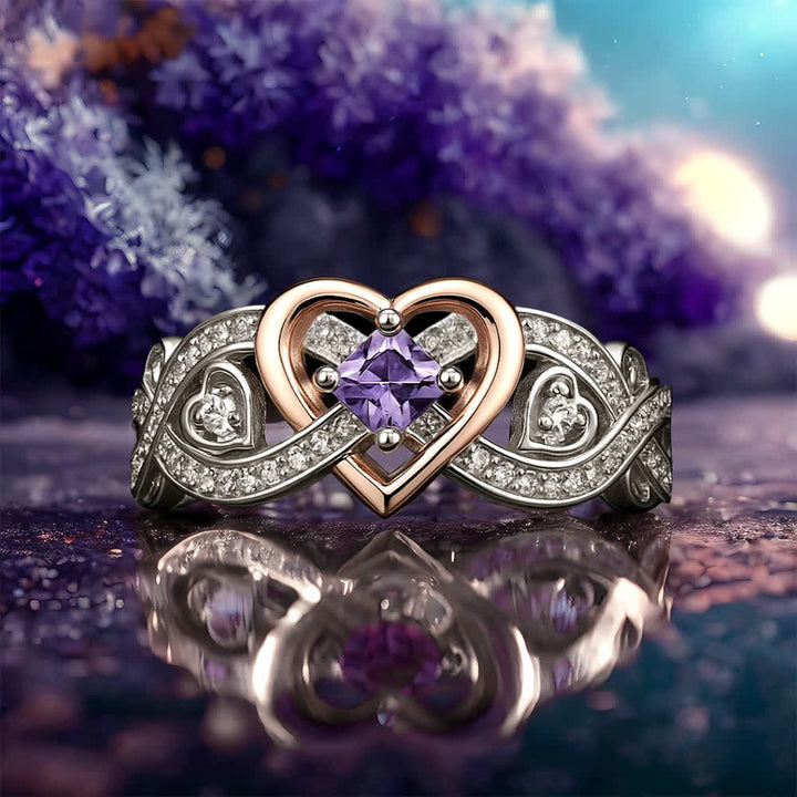 Bague d'amour en améthyste avec le cœur de Freyja Olivenorma - image 4