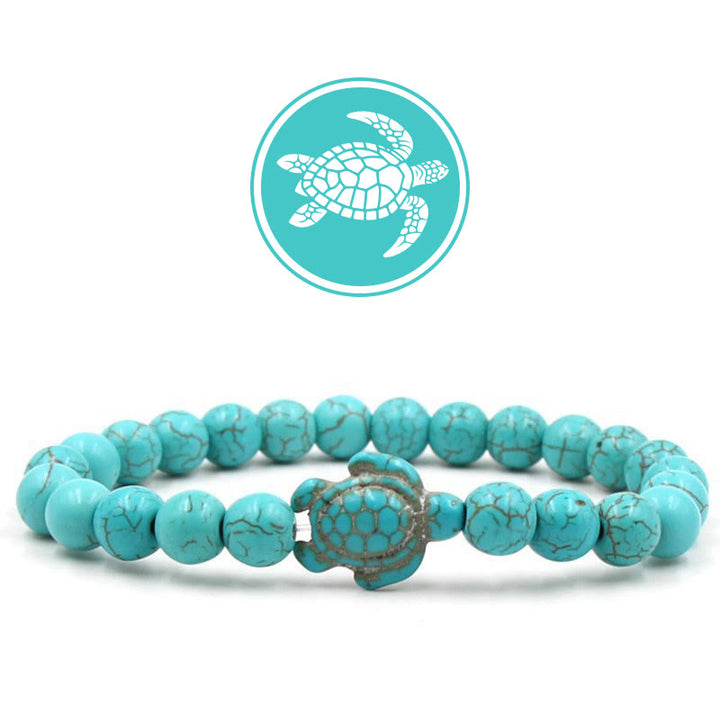 Bracelet de pierres précieuses amulette de bénédiction de tortue Olivenorma - Turquoise - image 1