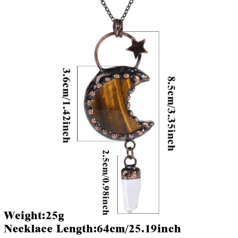 Collier avec pendentif en cristal de lune et étoile en pierres précieuses Olivenorma - image 18