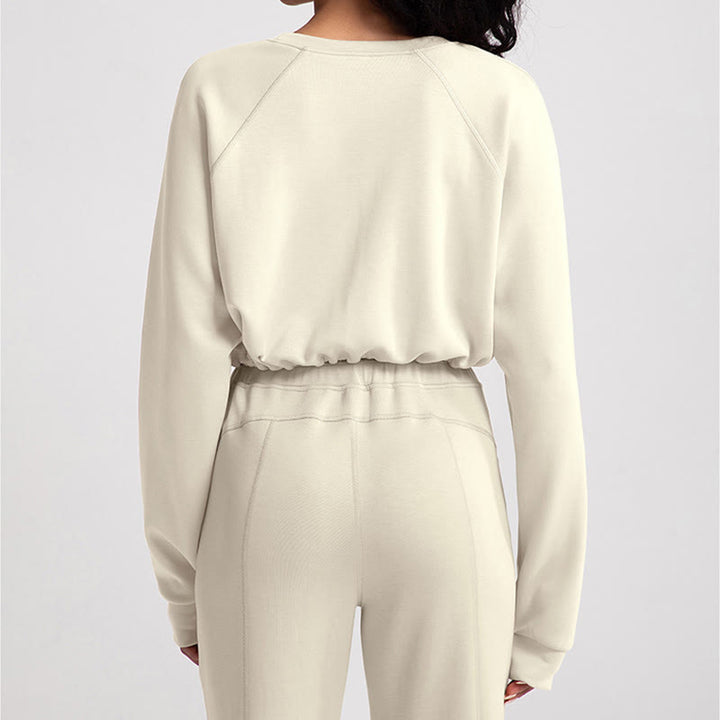 Olivenorma Sweat-shirt doux à manches longues et col ras du cou pour le yoga et l'entraînement - image 8