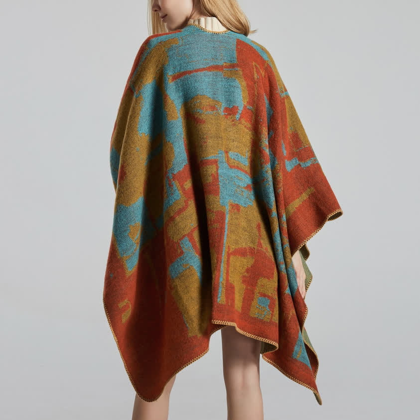 Cardigan châle ouvert devant style bohème patchwork Olivenorma - image 6