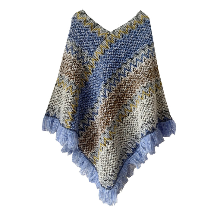 Châle à franges bohème chic Olivenorma - Bleu-Brun - image 13