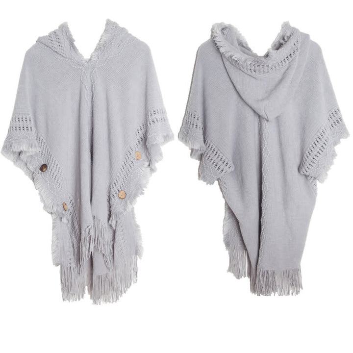 Cardigan châle en acrylique ivoire duveteux Olivenorma - Gris clair - image 20