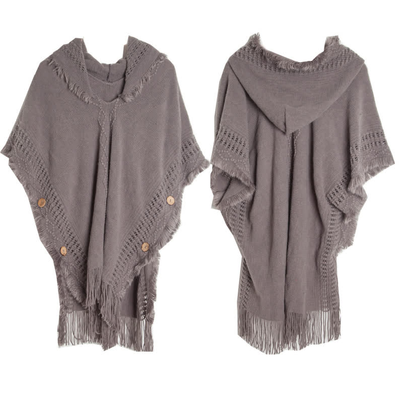 Cardigan châle en acrylique ivoire duveteux Olivenorma - Gris - image 6