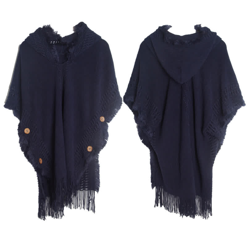 Cardigan châle en acrylique ivoire duveteux Olivenorma - Bleu marine - image 16