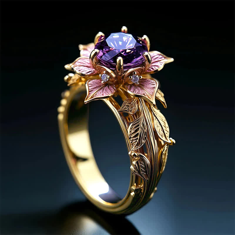 Bague en cristal violet Olivenorma « Amaranth Bloom » - image 7