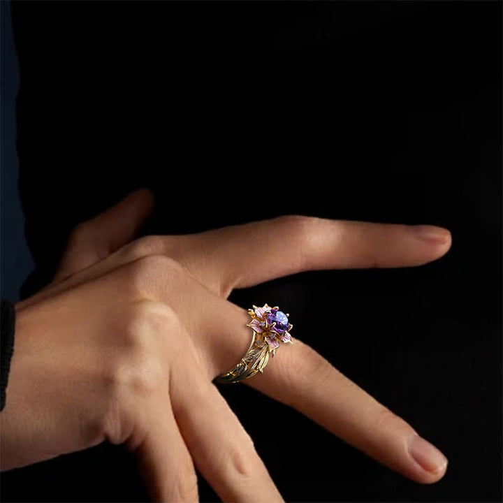 Bague en cristal violet Olivenorma « Amaranth Bloom » - image 3
