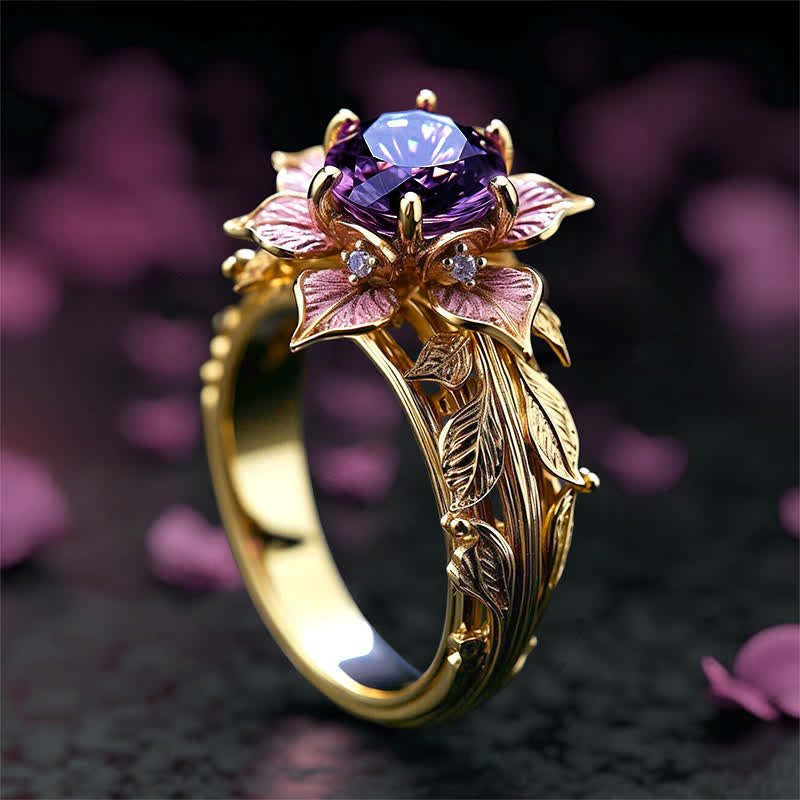 Bague en cristal violet Olivenorma « Amaranth Bloom » - États-Unis 10 - image 0
