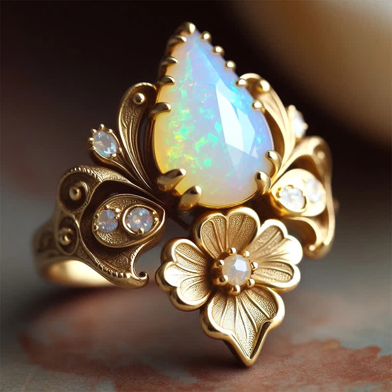 Bague fleur d'opale de feu Olivenorma « Larmes du soleil » - États-Unis 10 - image 0