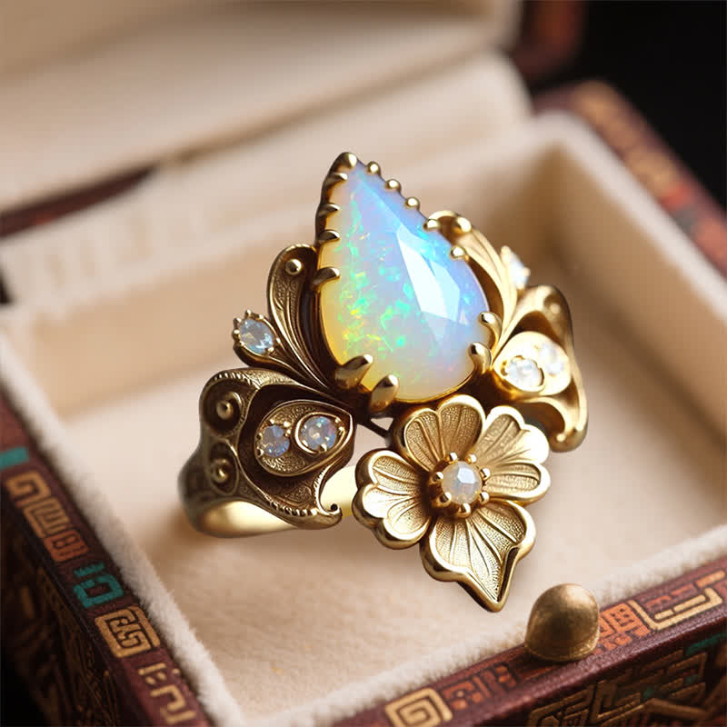 Bague fleur d'opale de feu Olivenorma « Larmes du soleil » - image 3