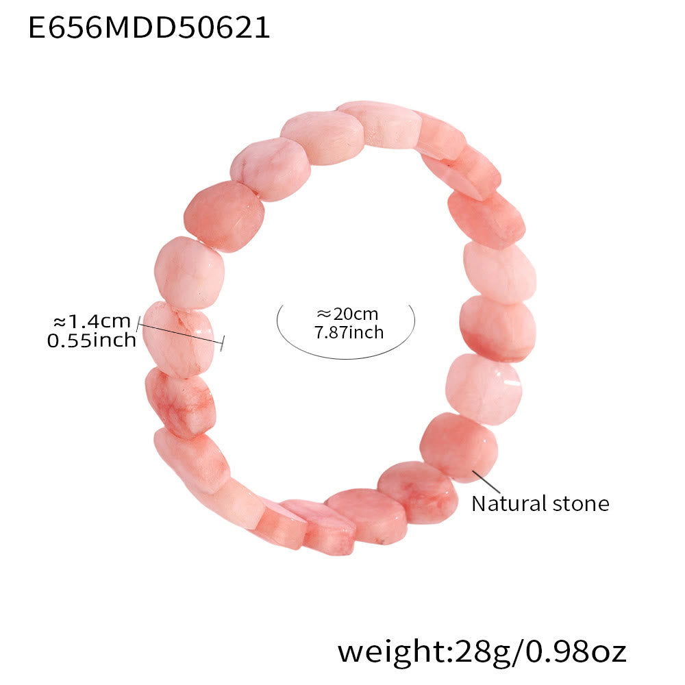 Bracelet extensible Olivenorma en pierres précieuses naturelles, perles ovales à facettes de 14 mm - image 2