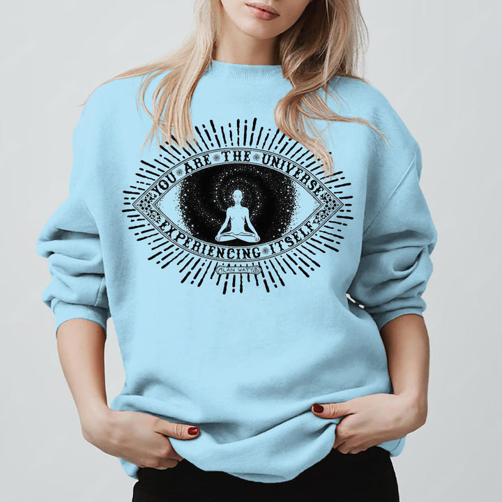Olivenorma VOUS ÊTES L'UNIVERS... Sweat-shirt polaire inspirant avec devise - Bleu - 2XL - image 15