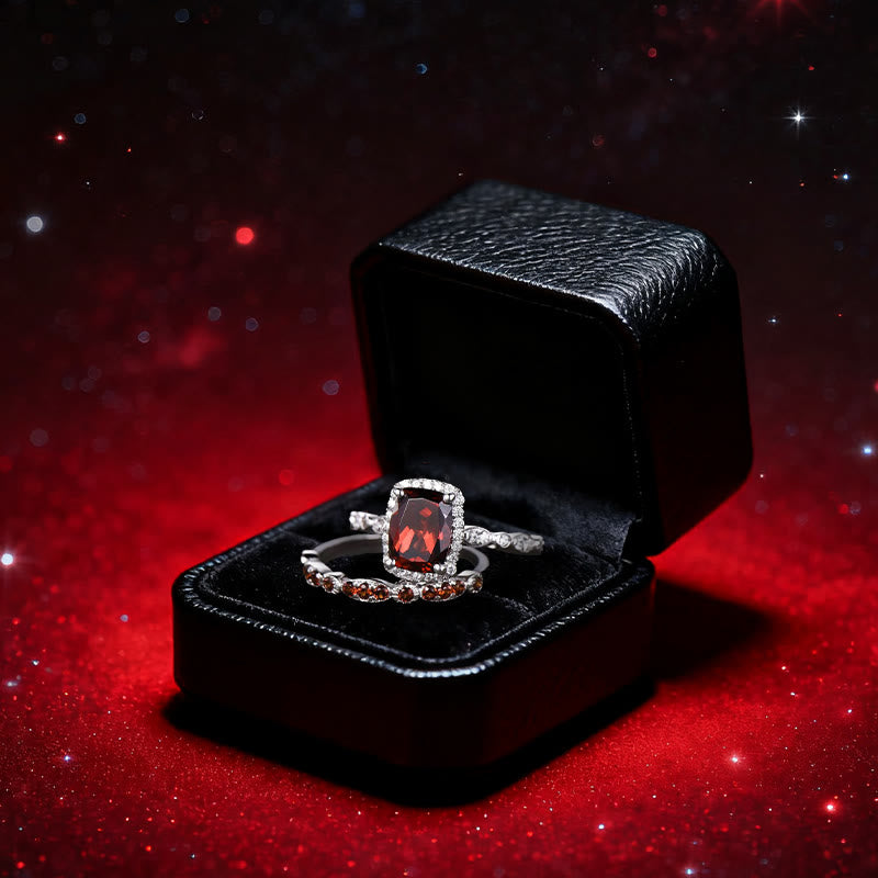 Olivenorma La Bague Duo Grenat Obélisque Antarès Ardente - image 3