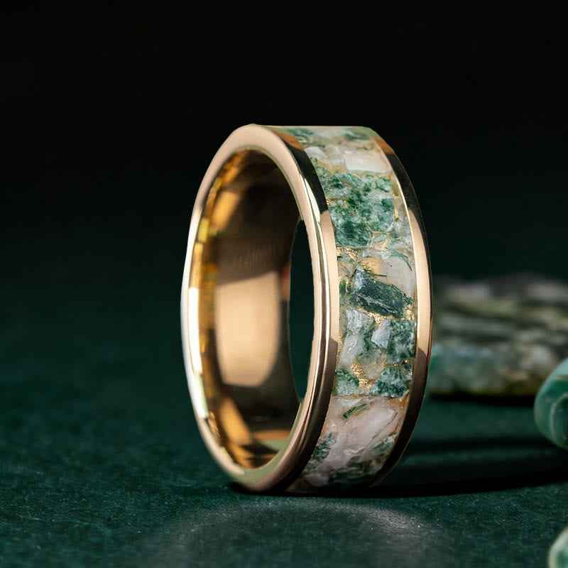 Olivenorma La Feuille de Thé Givrée - Bague Agate Mousse - image 4