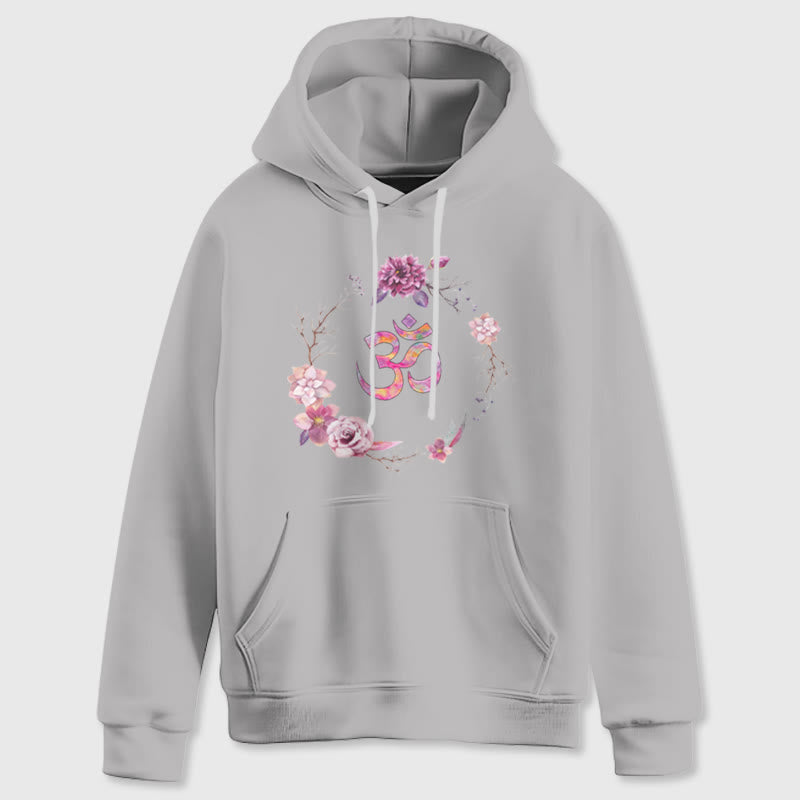 Pulls inspirants Olivenorma avec symbole OM et fleurs, haut polaire, sweat à capuche décontracté pour le yoga - image 10