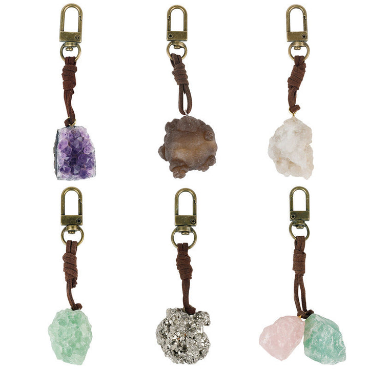 Porte-clés avec pendentif en cristal brut naturel Olivenorma - image 22