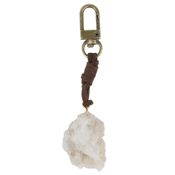 Porte-clés avec pendentif en cristal brut naturel Olivenorma - Agate blanche - image 3