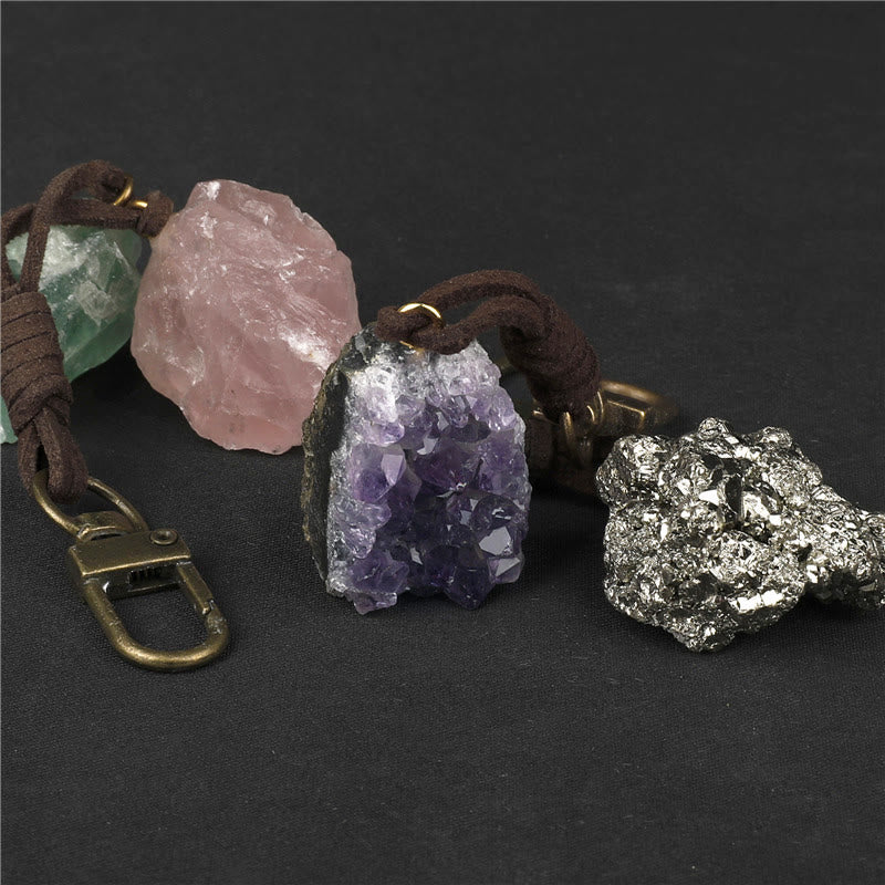 Porte-clés avec pendentif en cristal brut naturel Olivenorma - image 17