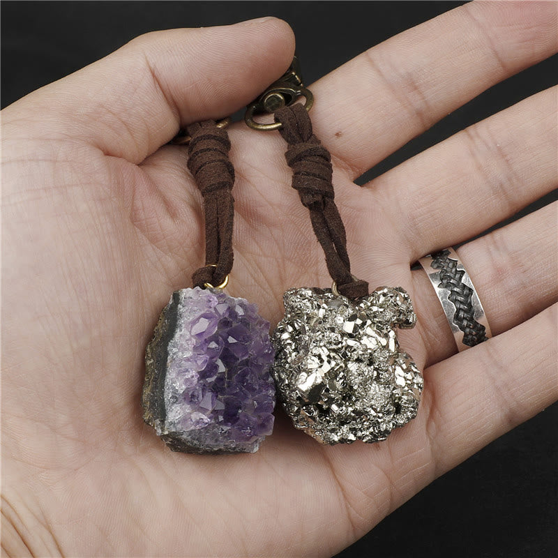 Porte-clés avec pendentif en cristal brut naturel Olivenorma - image 20