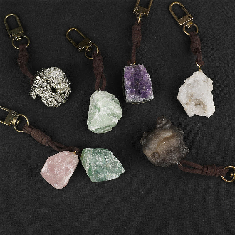 Porte-clés avec pendentif en cristal brut naturel Olivenorma - image 16