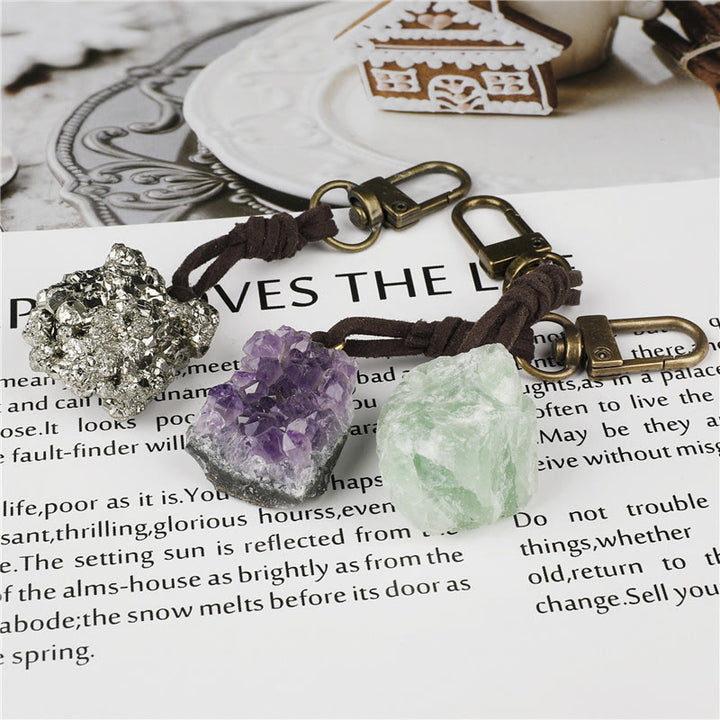 Porte-clés avec pendentif en cristal brut naturel Olivenorma - image 19