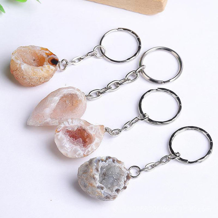 Porte-clés en géode d'agate naturelle Olivenorma - image 1
