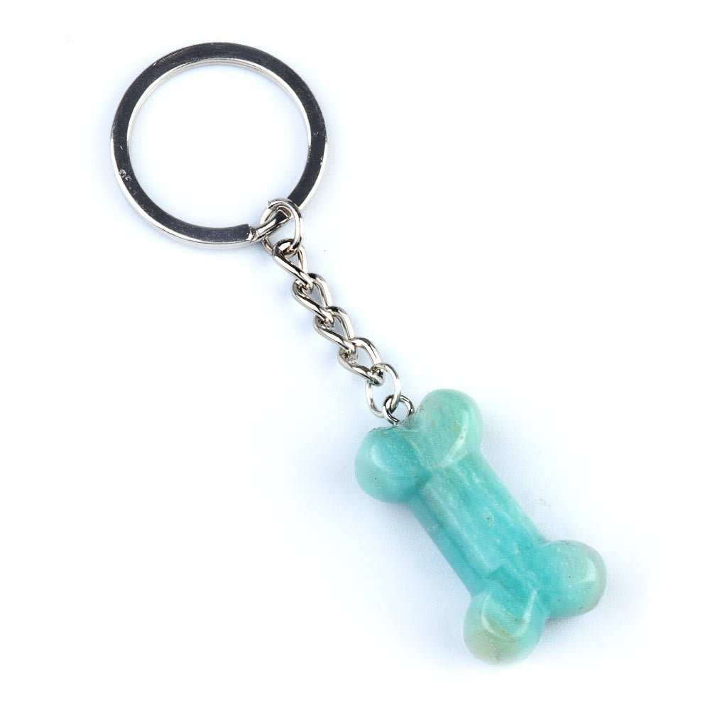 Porte-clés en forme d'os en cristal naturel aux couleurs vives Olivenorma - Amazonite - image 30