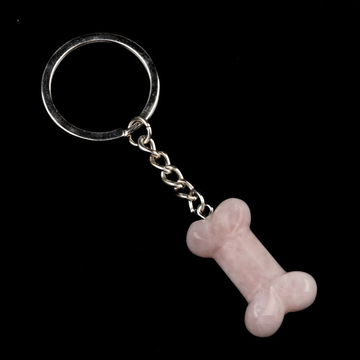 Porte-clés en forme d'os en cristal naturel aux couleurs vives Olivenorma - Quartz rose - image 34