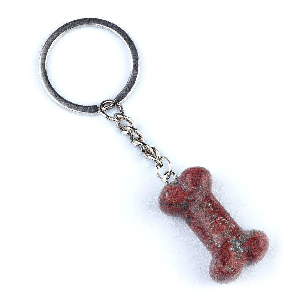 Porte-clés en forme d'os en cristal naturel aux couleurs vives Olivenorma - image 1