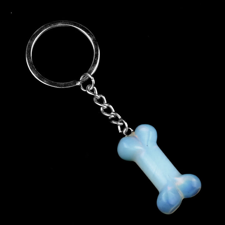 Porte-clés en forme d'os en cristal naturel aux couleurs vives Olivenorma - Opalite - image 39