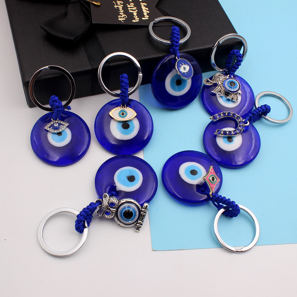 Porte-clés Olivenorma Blue Evil Eye avec divers breloques décoratives - image 13
