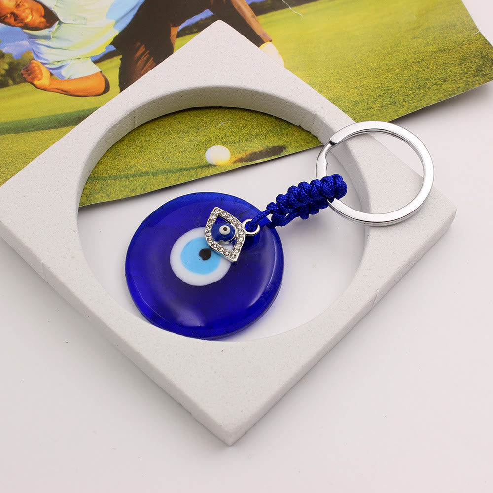 Porte-clés Olivenorma Blue Evil Eye avec divers breloques décoratives - Yeux de diamants - image 10