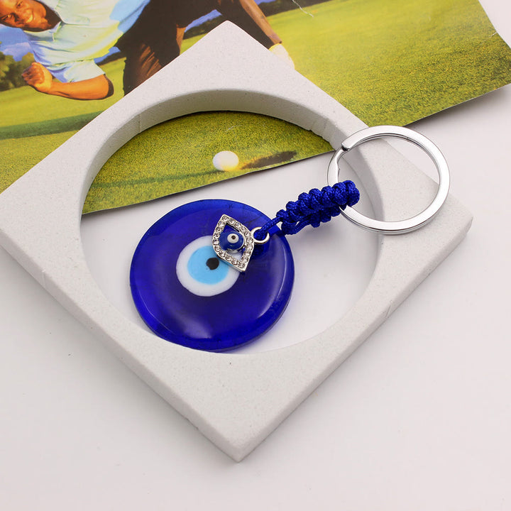 Porte-clés Olivenorma Blue Evil Eye avec divers breloques décoratives - Yeux de diamants - image 10